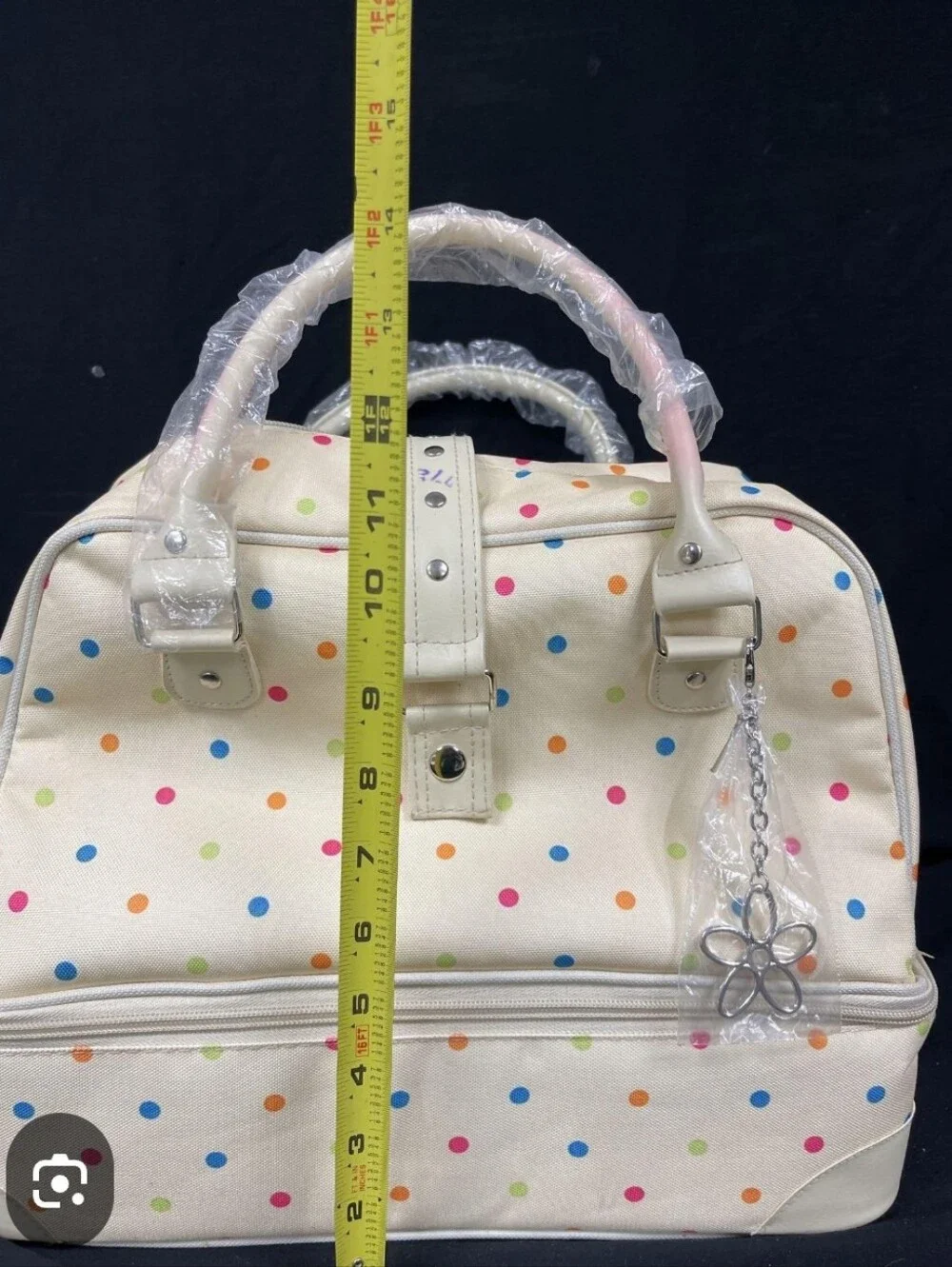 Vtg Temp-tations Thermal Polka Dot Tote Bag